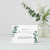 Carte D'accompagnement Eucalyptus - Recette pour la future mariée (Debout devant)