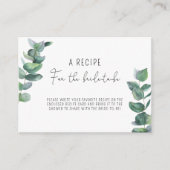 Carte D'accompagnement Eucalyptus - Recette pour la future mariée (Devant)
