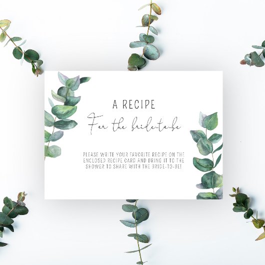 Carte D'accompagnement Eucalyptus - Recette pour la future mariée