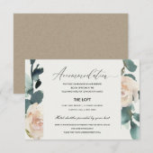 CARTE D'ACCOMPAGNEMENT EUCALYPTUS ROSE BLUSH KRAFT MARIAGE HÉBERGEMENT (Devant / Derrière)