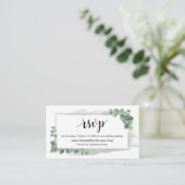 Carte D'accompagnement Eucalyptus, RSVP en ligne via le site Mariage (Debout devant)