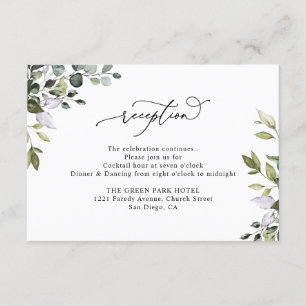 Carte D'accompagnement Eucalyptus Rustique Réception De Mariage