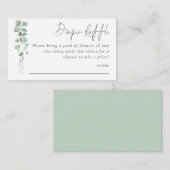 Carte D'accompagnement Eucalyptus Script DIaper Baby shower Raffle (Devant / Derrière)