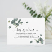 Carte D'accompagnement Eucalyptus verdoyant Afficher Wedding shower nupti (Debout devant)