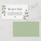 Carte D'accompagnement Eucalyptus verdoyant, Police Noire, Chance Lune de (Devant / Derrière)