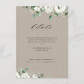 Carte D'accompagnement Eucalyptus verdure blanc fleuri rustique mariage (Devant)