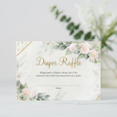 Carte D'accompagnement Eucalyptus Verdure Blush Rose Gold Diper Raffle (Debout devant)