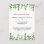 Carte D'accompagnement Eucalyptus Verdure Mariage Or Hébergements (Devant)