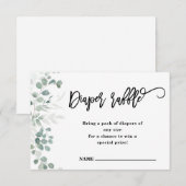 Carte D'accompagnement Eucalyptus verdure | Raffle de couches | Baby show (Devant / Derrière)