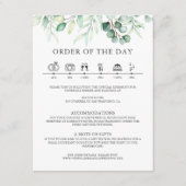 Carte D'accompagnement Eucalyptus vert Détails du Mariage Timeline (Devant)