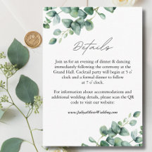 Eucalyptus vert détails mariage QR
