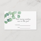 Carte D'accompagnement Eucalyptus vert - Devinez combien de bonbons jeu (Devant)