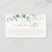Carte D'accompagnement Eucalyptus Vert Or Mariage Wishing bien (Devant)