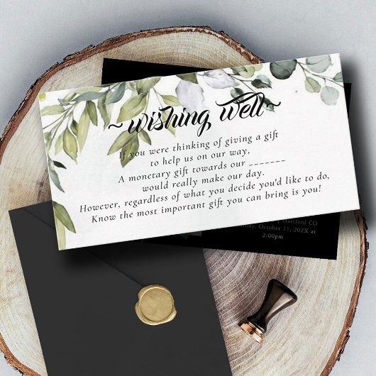Carte D'accompagnement Eucalyptus veut bien pour le Mariage