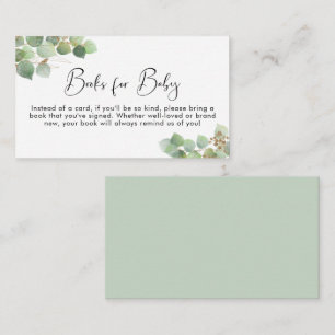 Carte D'accompagnement Eucalyptus Watercolor Books for Baby shower