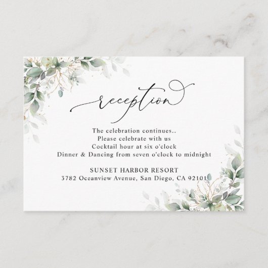 Carte D'accompagnement Eucalyptus  Wedding Reception Enclosure Cards (Devant)