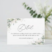 Carte D'accompagnement Eucalyptus Wedding Website QR Code Details (Debout devant)