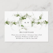 Carte D'accompagnement Eucalyptus Wreath Monogramme Réception de mariage (Devant)