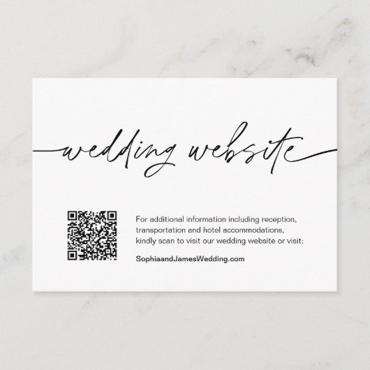 Carte D'accompagnement EVERLEIGIGH Mariage Website QR Code Encape Card (Devant)