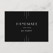 Carte D'accompagnement EVERLY Black Handmade with Love Thank You Order (Devant)