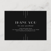 Carte D'accompagnement EVERLY Dark Black Small Business Thank You Order (Devant)