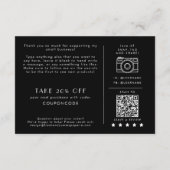 Carte D'accompagnement EVERLY Dark Black Small Business Thank You Order (Dos)