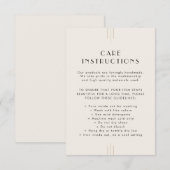 Carte D'accompagnement EVERLY Ivory Business Product Care Instructions (Devant / Derrière)