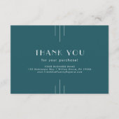 Carte D'accompagnement EVERLY Peacock Sarcelle Remerciement de Commande p (Devant)