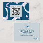 Carte D'accompagnement Exemple classique violet bleu foncé code QR RSVP (Devant / Derrière)