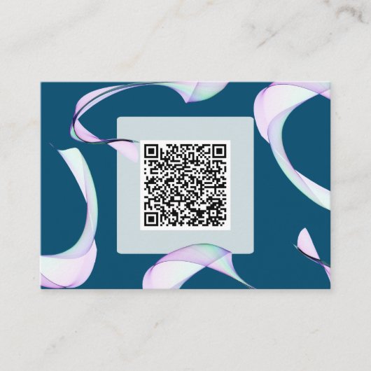 Carte D'accompagnement Exemple classique violet bleu foncé code QR RSVP (Devant)