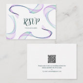 Carte D'accompagnement Exemple de code QR violet RSVP (Devant / Derrière)