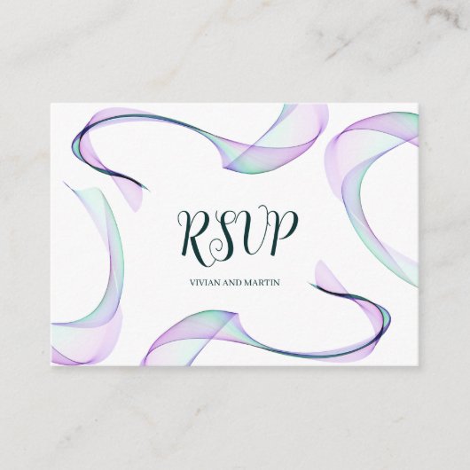 Carte D'accompagnement Exemple de code QR violet RSVP (Devant)