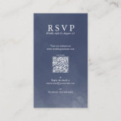 Carte D'accompagnement Exemple de Mariage de typographie bleu marine QR R (Devant)