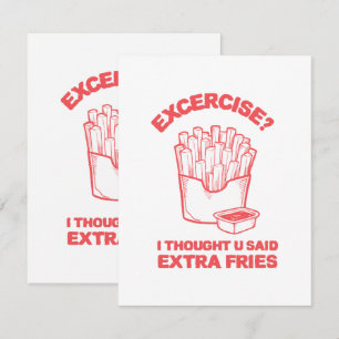 Carte D'accompagnement Exercice Je pensais que tu avais dit des frites su