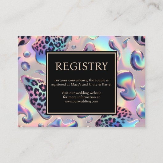 Carte D'accompagnement Exotic Posh GIft Registry Details Enclosure Cards (Devant)