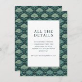 Carte D'accompagnement Exquisite Green Floral Pattern (Devant / Derrière)