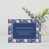 Carte D'accompagnement Exquisite Navy Watercolor Floral Border (Debout devant)