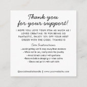 Carte D'accompagnement Fabriqué à la main avec Love Heart Merci Bijoux (Dos)