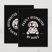 Carte D'accompagnement Facilement distrait par les chiens (Devant / Derrière)