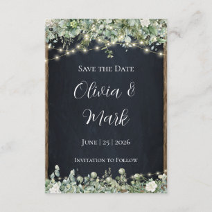 Carte D'accompagnement Faire part de date de sauvetage de verdure d'eucal