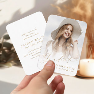 Carte D'accompagnement Faire part de remise de diplôme photo écriture chi