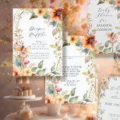 Carte D'accompagnement Fairy Fall Floral Daisy Baby Girl Diaper Raffle