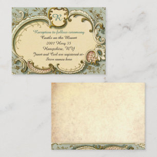 Carte D'accompagnement Fairy Tale Antique Ornat Information Mariage 
