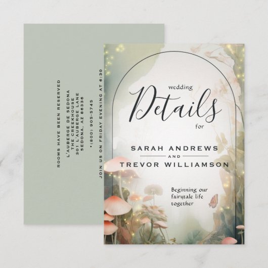 Carte D'accompagnement Fairy Tale Woodland Fairycore Romance (Devant / Derrière)