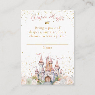 Carte D'accompagnement Fairytale Castle Blush Gold Douche Raffle