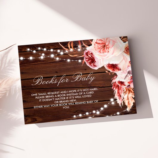 Carte D'accompagnement Fall Bohemian Rustic Wood Book for Baby Card