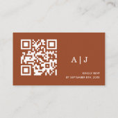 Carte D'accompagnement Fall Boho Terracotta Site Mariage Qr Code (Dos)