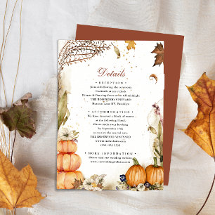 Carte D'accompagnement Fall In Love Citrouille Automne Détails du Mariage