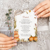 Carte D'accompagnement Fall In Love Citrouille Automne Détails du Mariage