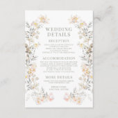 Carte D'accompagnement Fall Meadow Pastel Flower Wedding Details Cards (Devant)